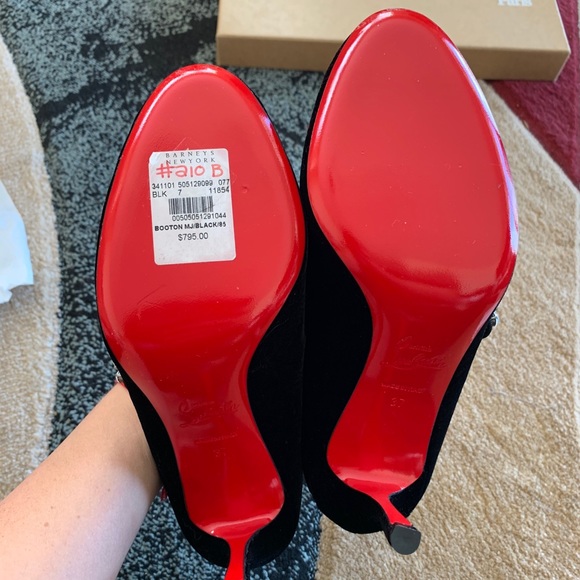 Louboutin Mary Jane Velvet Booton 85 Vellutto 37 7 - Picture 6 of 9